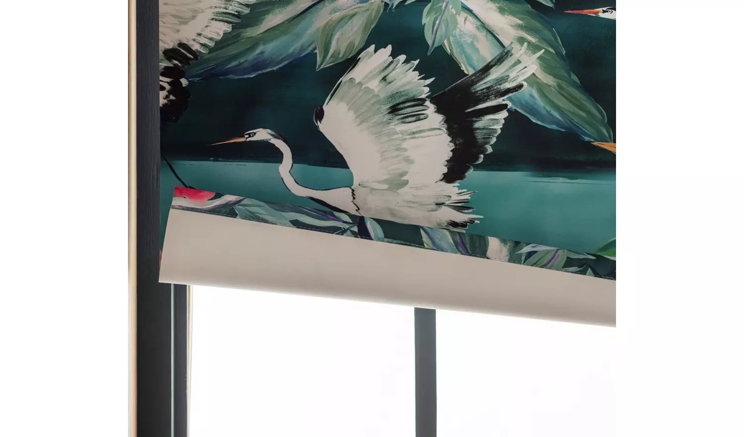 Habitat Japonica Crane Blackout Teal Roller Blind - 120cm