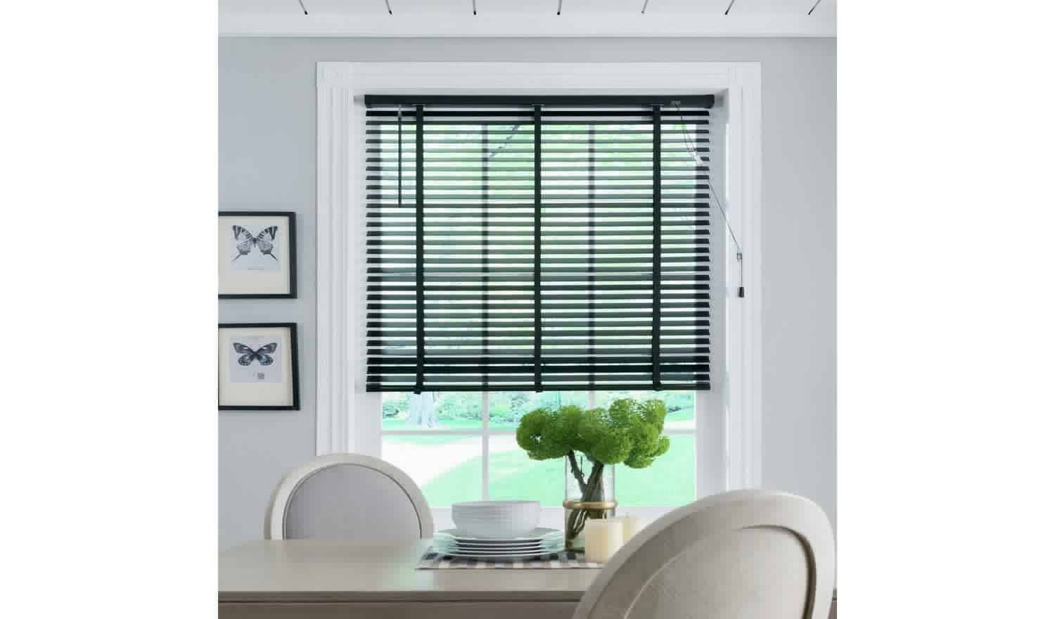 Little Black Book Basswood Black Venetian Blind - 150cm