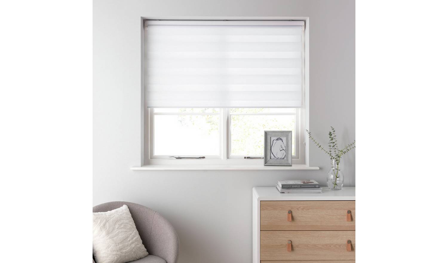 Habitat Day and Night White Roller Blind - 90cm