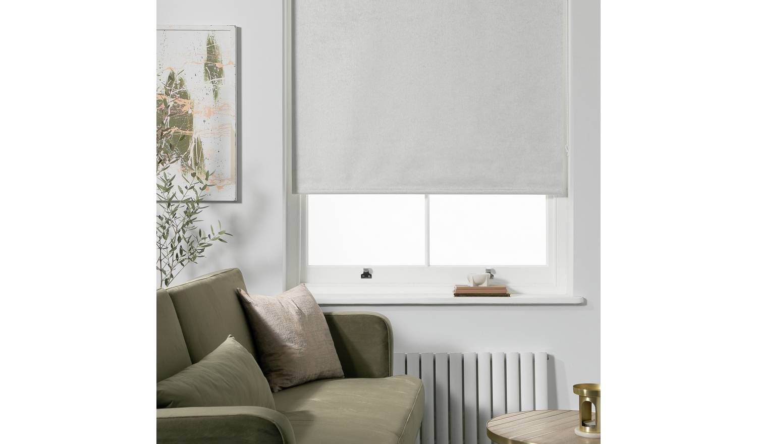 Argos Home Crushed Blackout White Roller Blind - 90cm