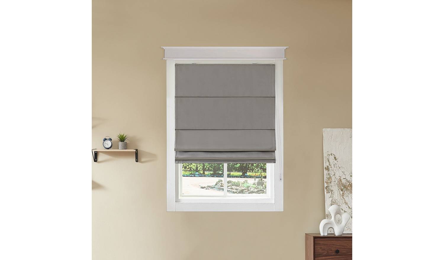 Little Black Book Blackout Dove Grey Roman Blind - 60cm