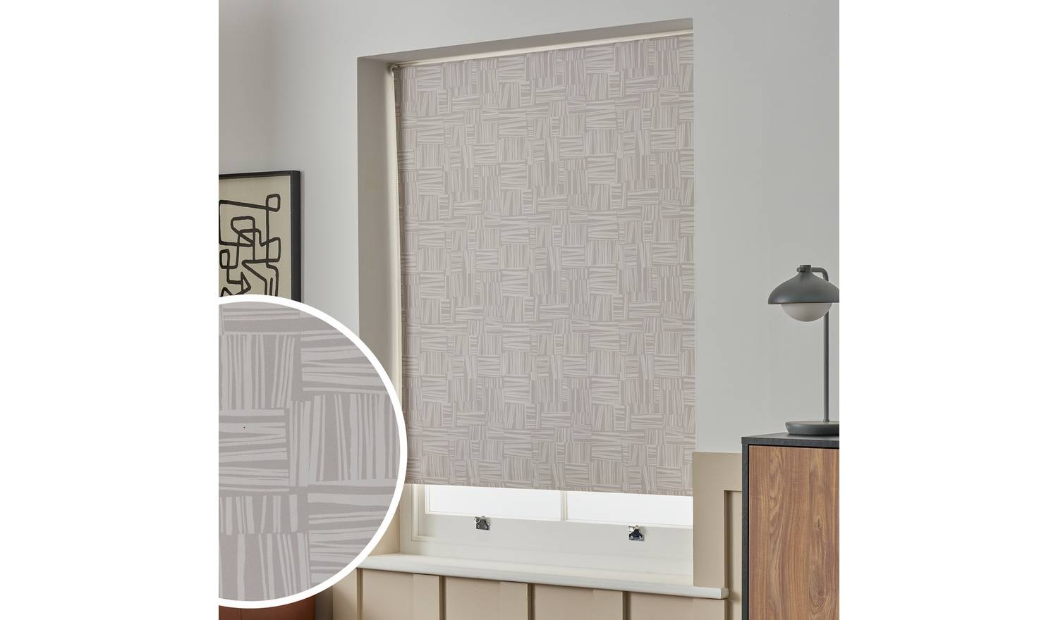 Habitat Cut Line Blackout Taupe Roller Blind - 180cm