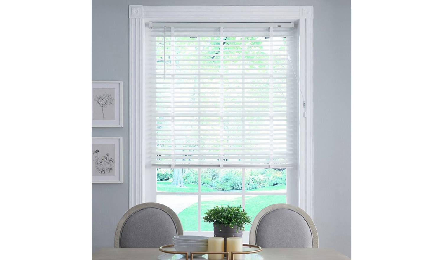 Little Black Book Basswood White Venetian Blind - 70cm