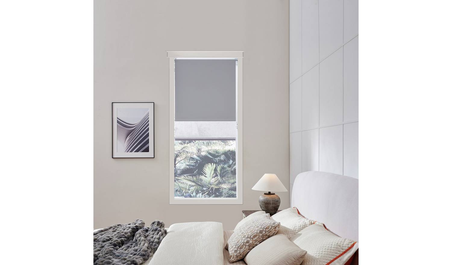 Little Black Book Blackout Double Grey Roller Blind - 90cm