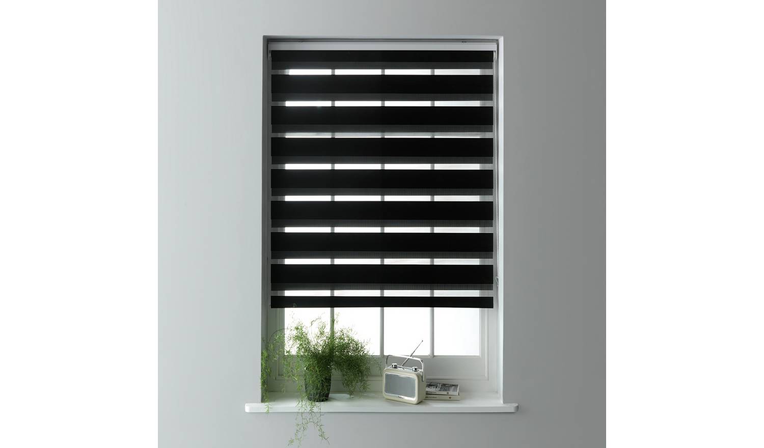 Habitat Day and Night Black Roller Blind - 150cm