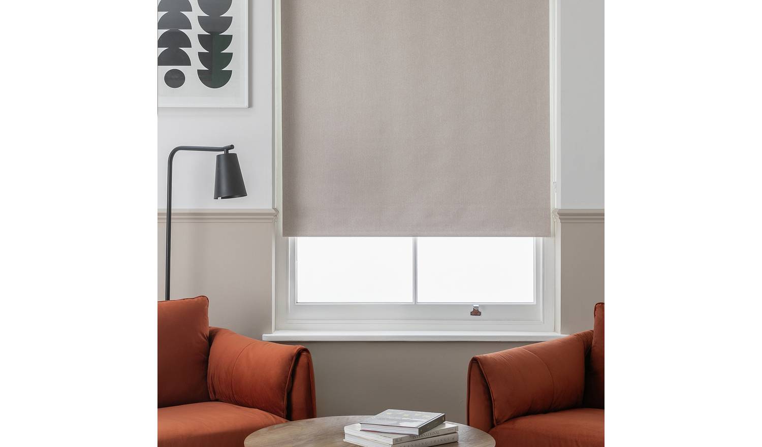 Habitat Industrial Stripe Neutral Roller Blind - 120cm