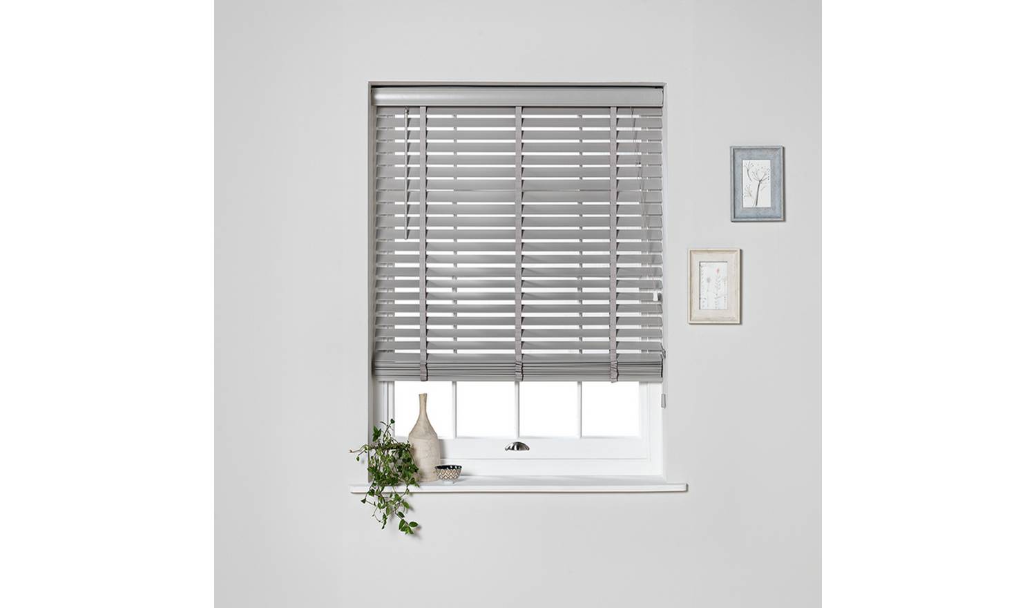 Argos Home Wooden Grey Venetian Tape Blind - 90cm