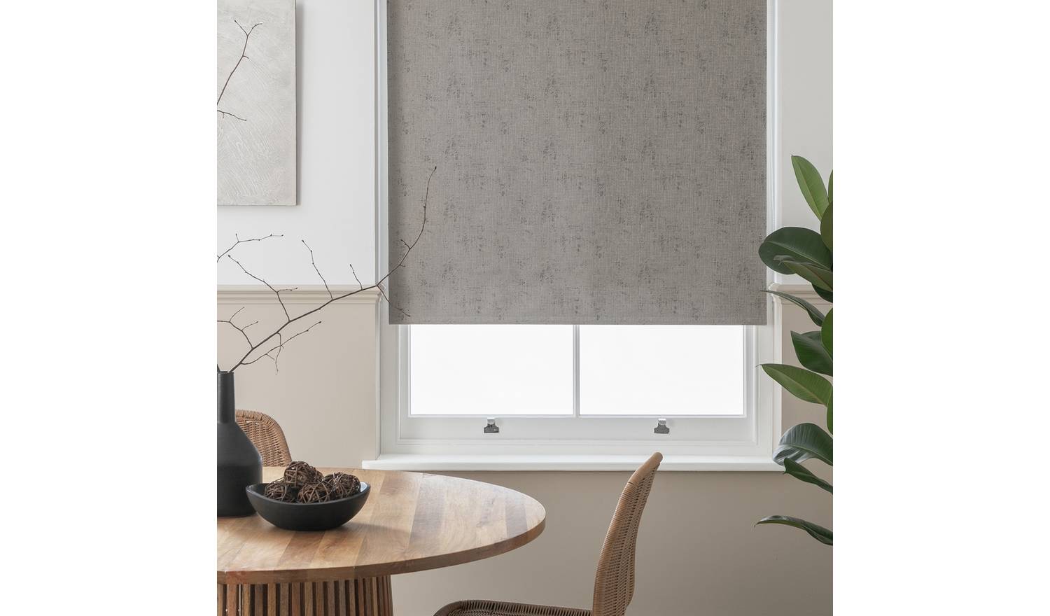 Habitat Mottled Blackout Grey Roller Blind - 120cm