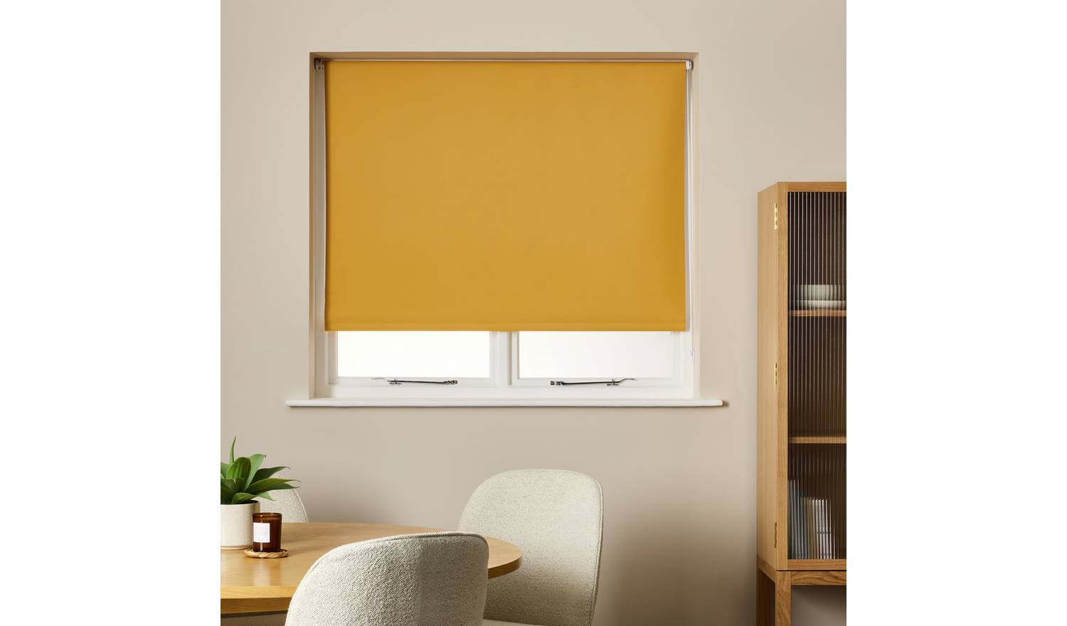 Habitat Blackout Mustard Roller Blind - 120cm