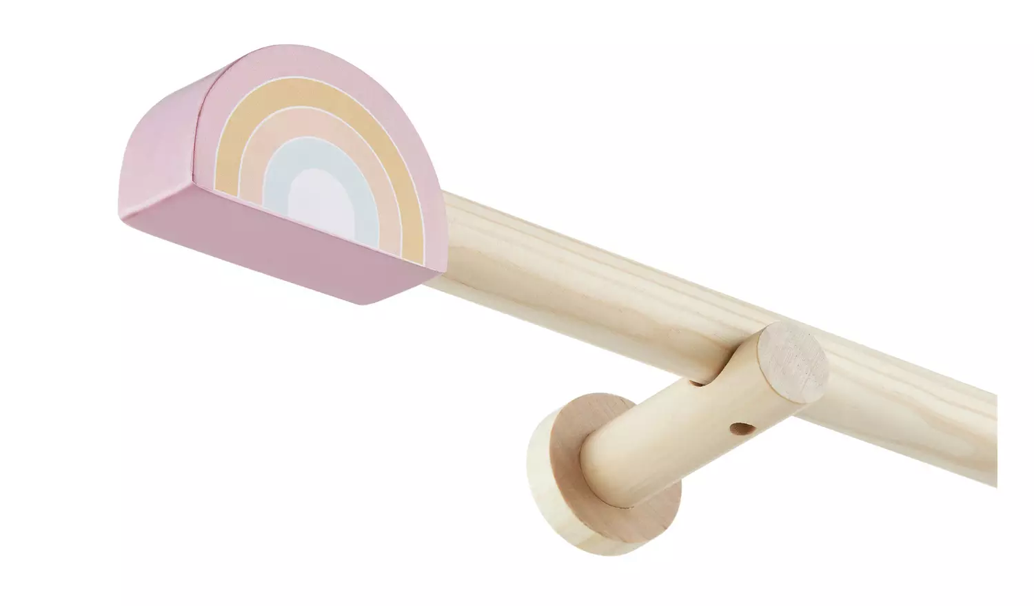 Argos Home Wooden Fixed Curtain Pole - 120cm