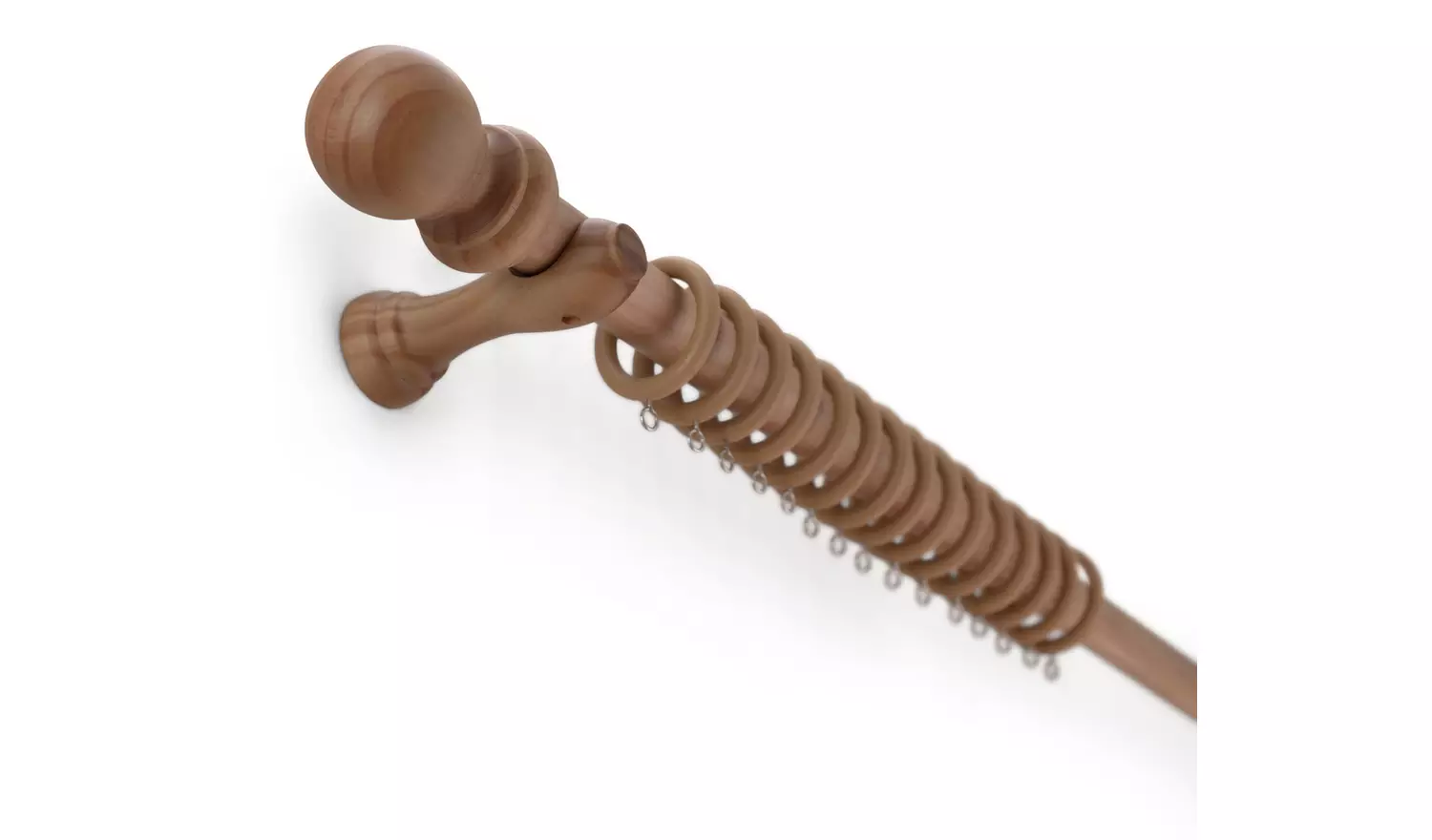 Argos Home Wooden Fixed Curtain Pole - 180cm
