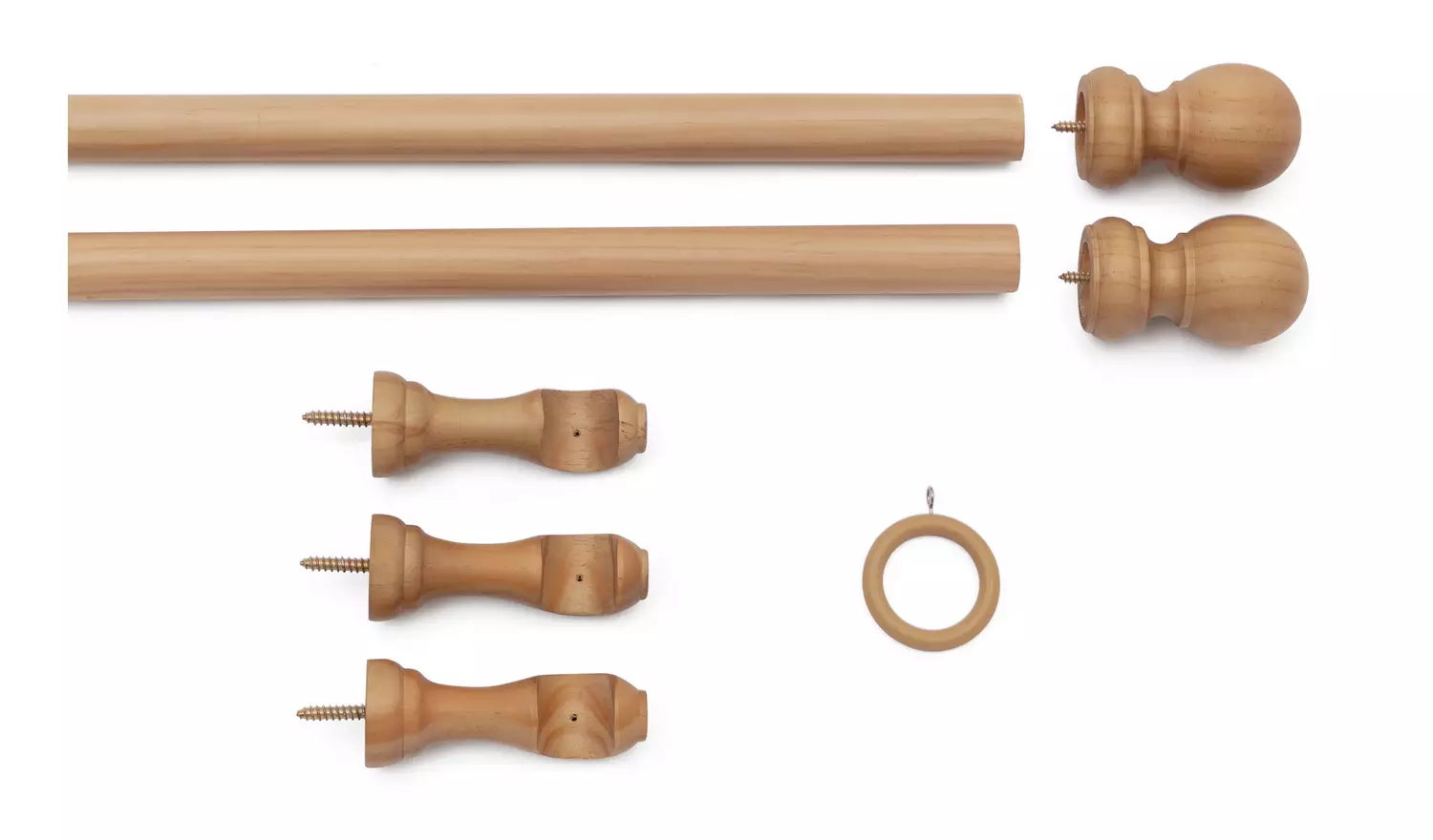 Argos Home Wooden Fixed Curtain Pole - 180cm