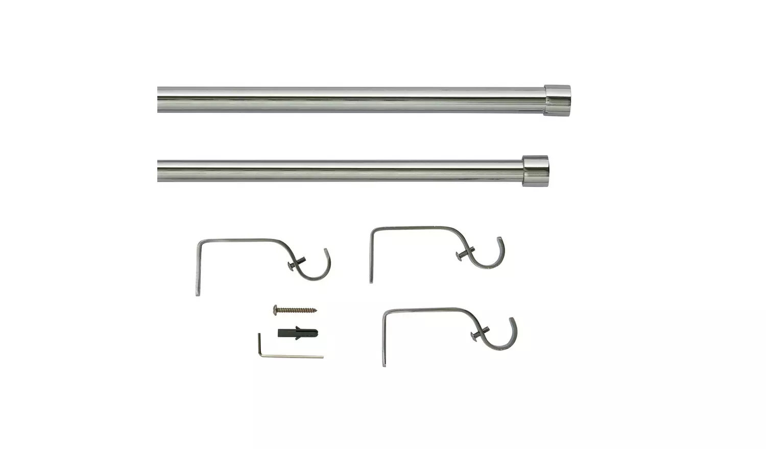 Argos Home Chrome Extendable Curtain Pole - 165cm - 300cm