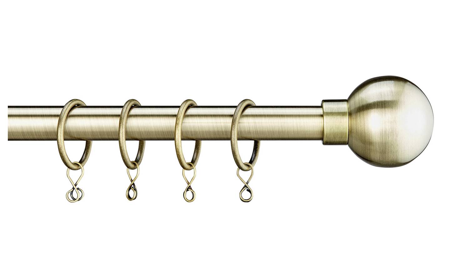 Argos Home Brass Extendable Curtain Pole - 120cm - 210cm