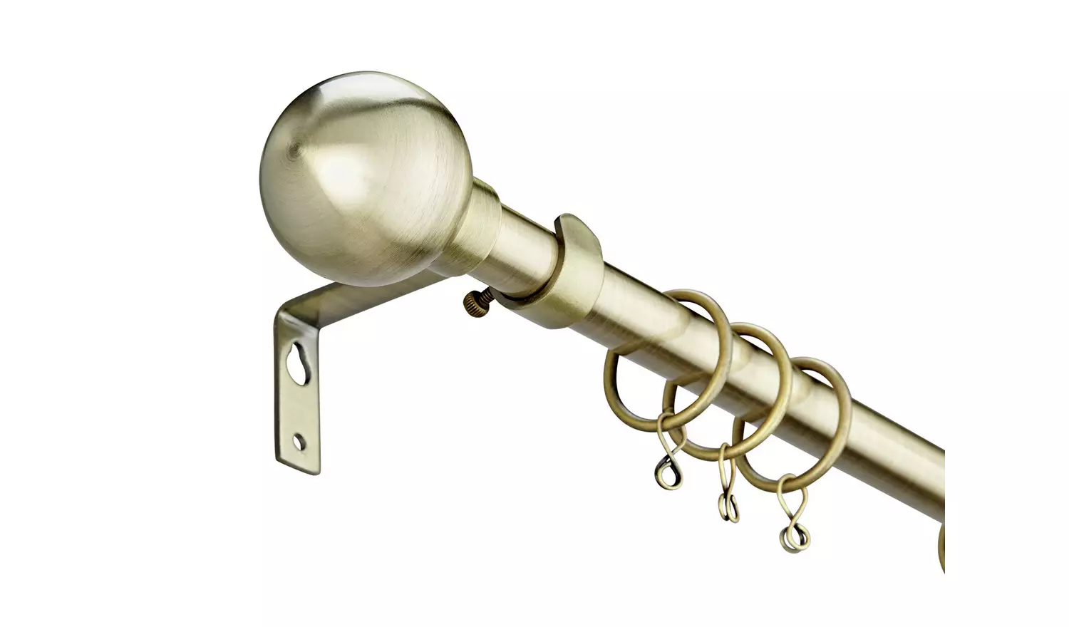 Argos Home Brass Extendable Curtain Pole - 120cm - 210cm