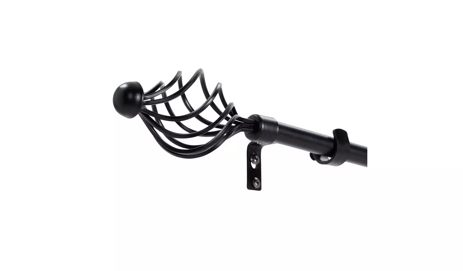 Argos Home Black Extendable Curtain Pole - 120cm - 210cm