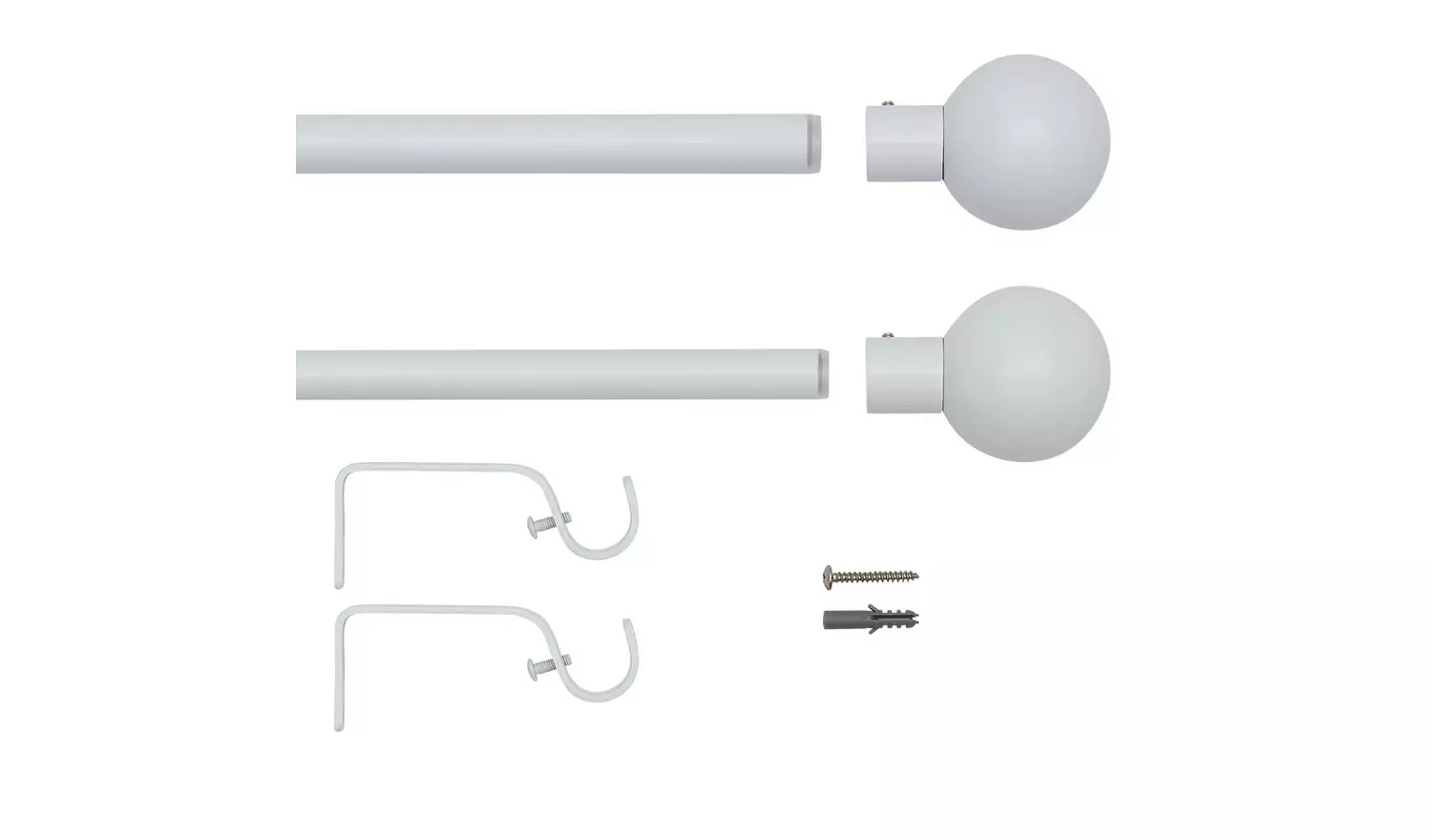 Home Essentials White Extendable Curtain Pole - 70cm - 120cm