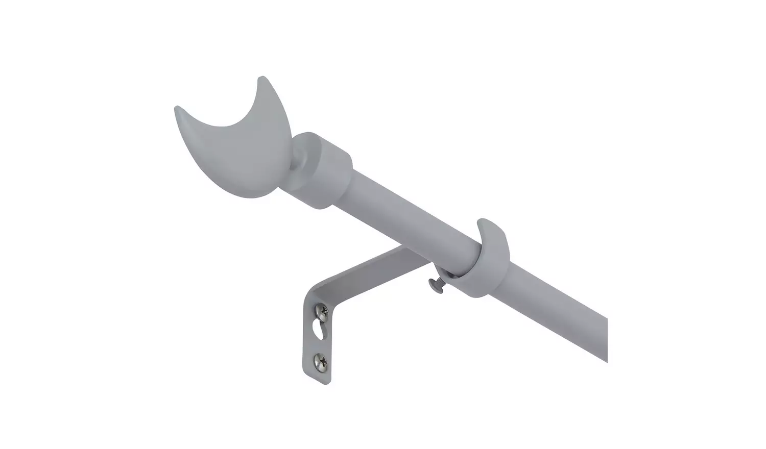 Argos Home Grey Extendable Curtain Pole - 120cm - 210cm