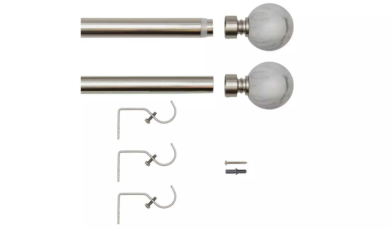 Argos Home Marble Extendable Curtain Pole - 110cm - 300cm