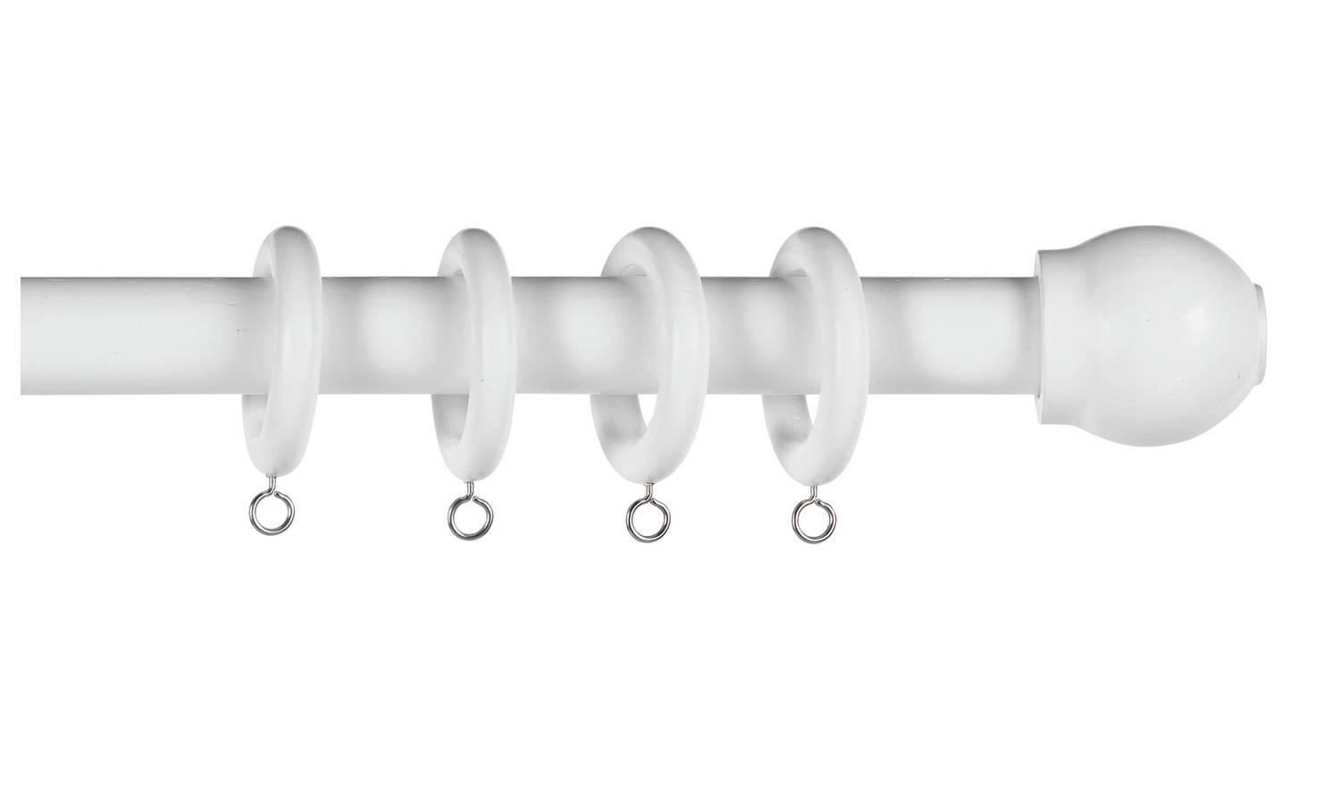 Home Essentials White Wooden Fixed Curtain Pole - 120cm