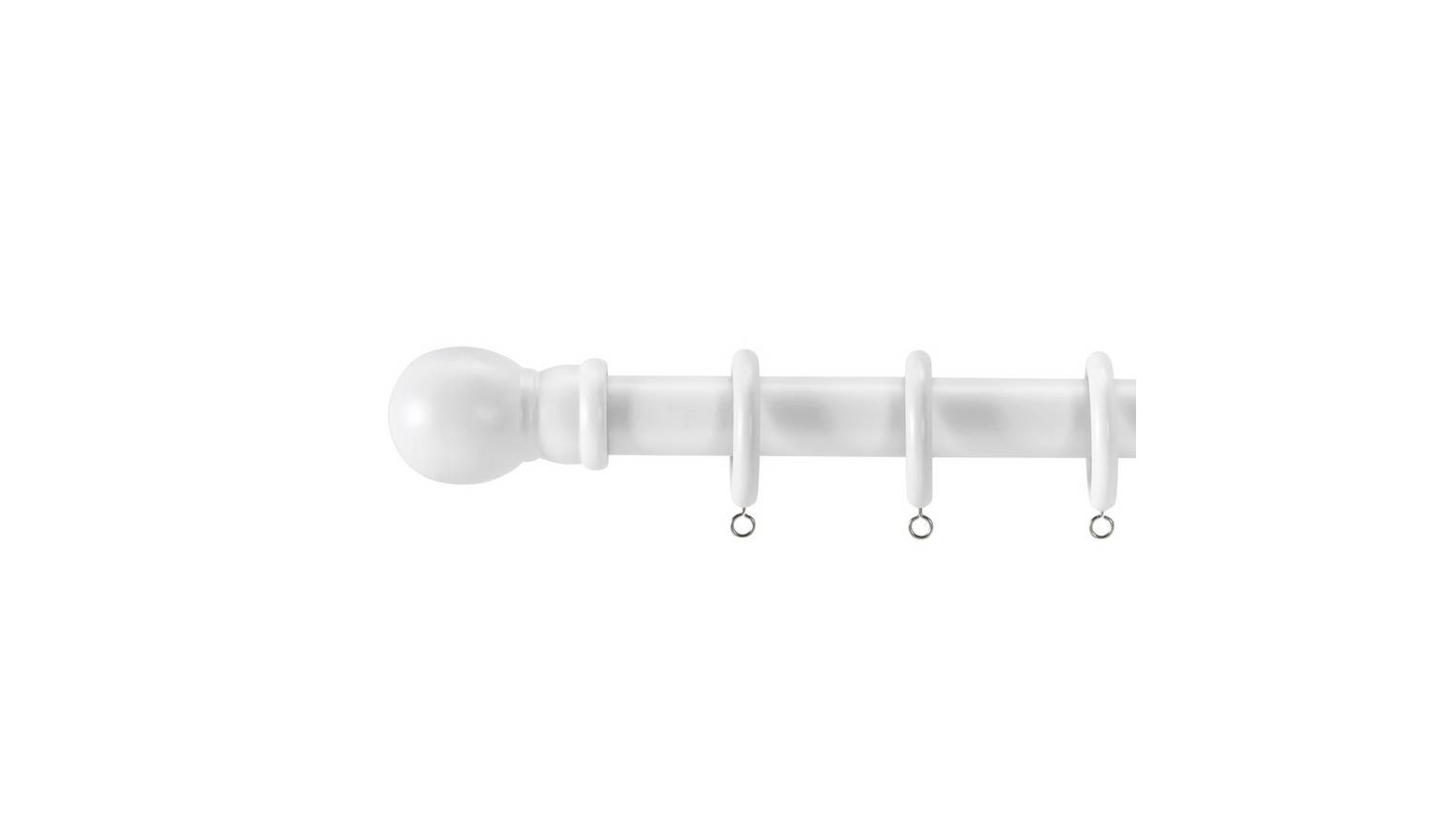Argos Home White Wooden Fixed Curtain Pole - 240cm