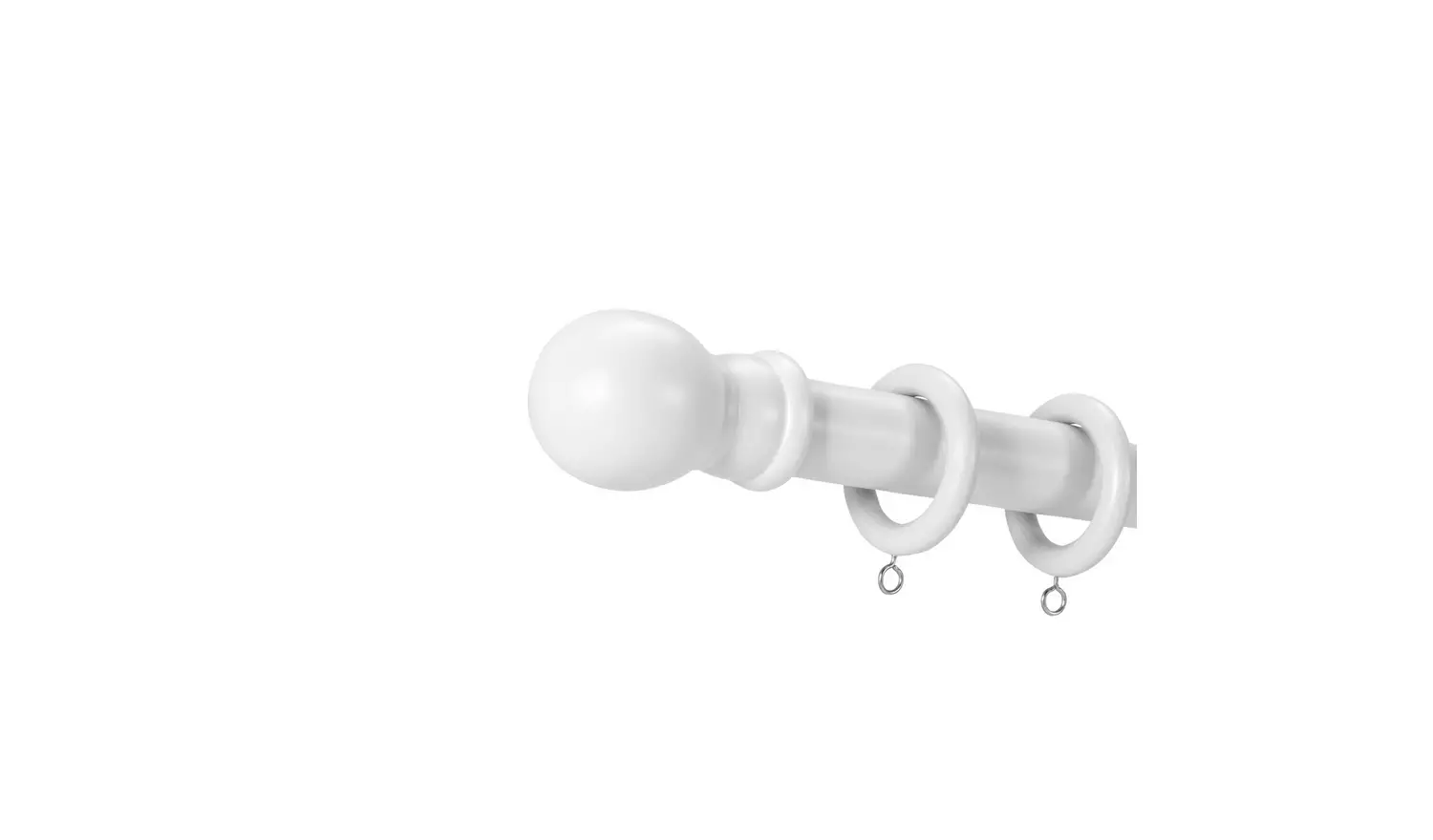 Argos Home White Wooden Fixed Curtain Pole - 300cm