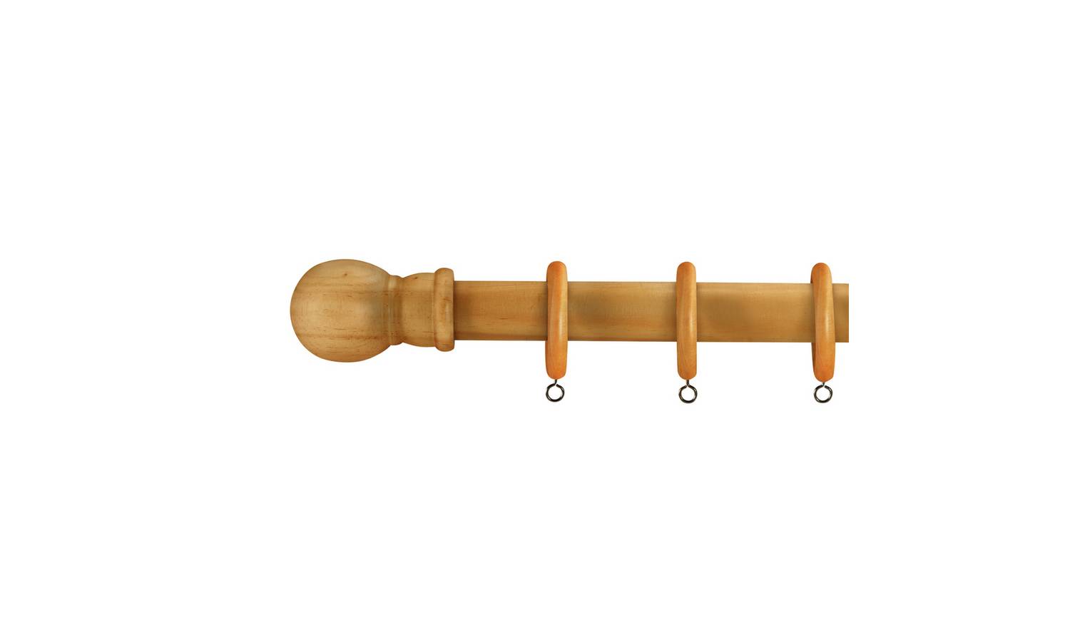 Argos Home Wooden Fixed Curtain Pole - 300cm