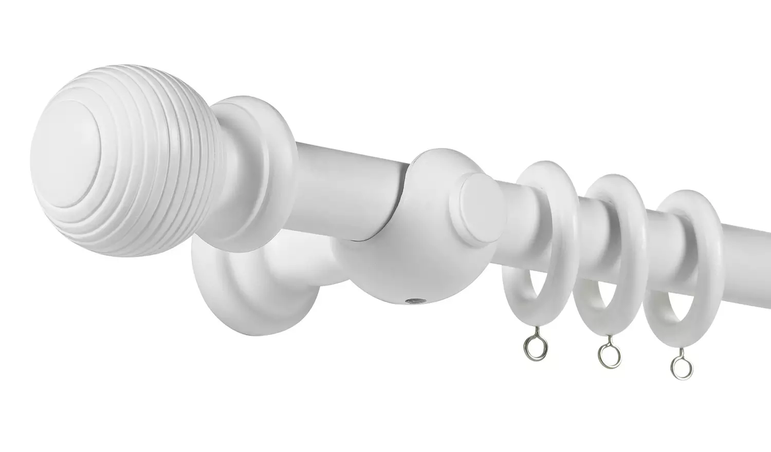 Argos Home White Wooden Fixed Curtain Pole - 180cm