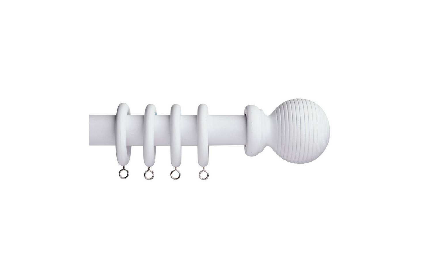 Argos Home White Wooden Fixed Curtain Pole - 300cm