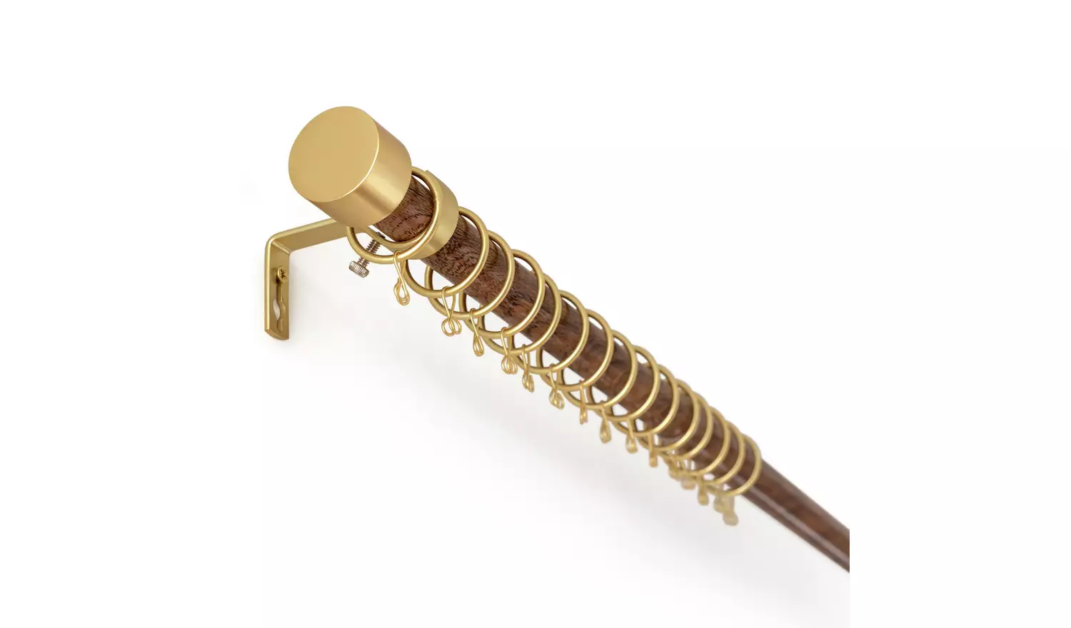 Argos Home Walnut Extendable Curtain Pole - 110cm - 300cm