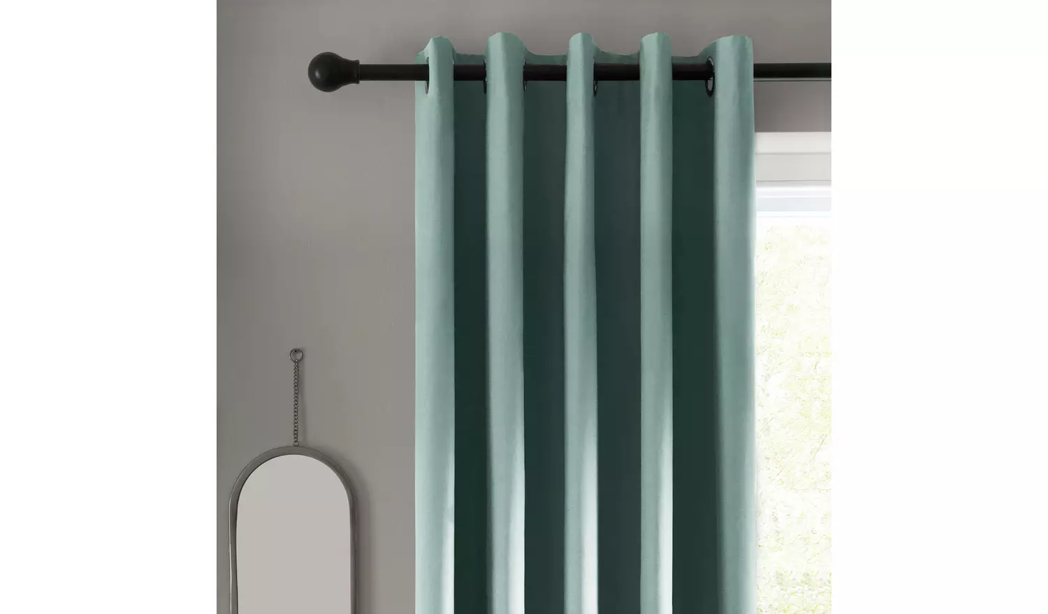 HabitatBlackout Plain Eyelet Curtains -Duck Egg