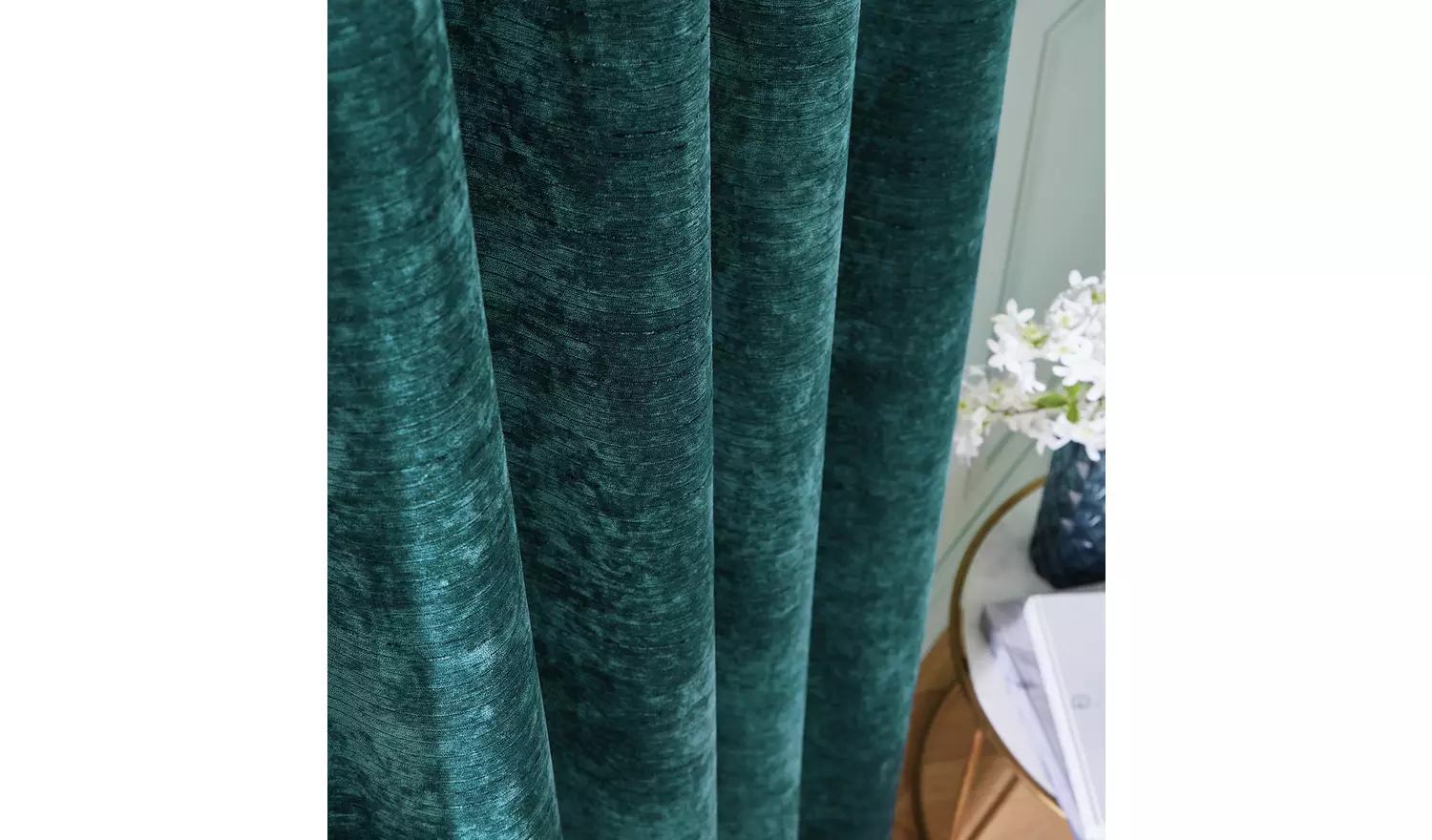 Hyperion Selene Chenille Curtain - Teal - 168X229cm