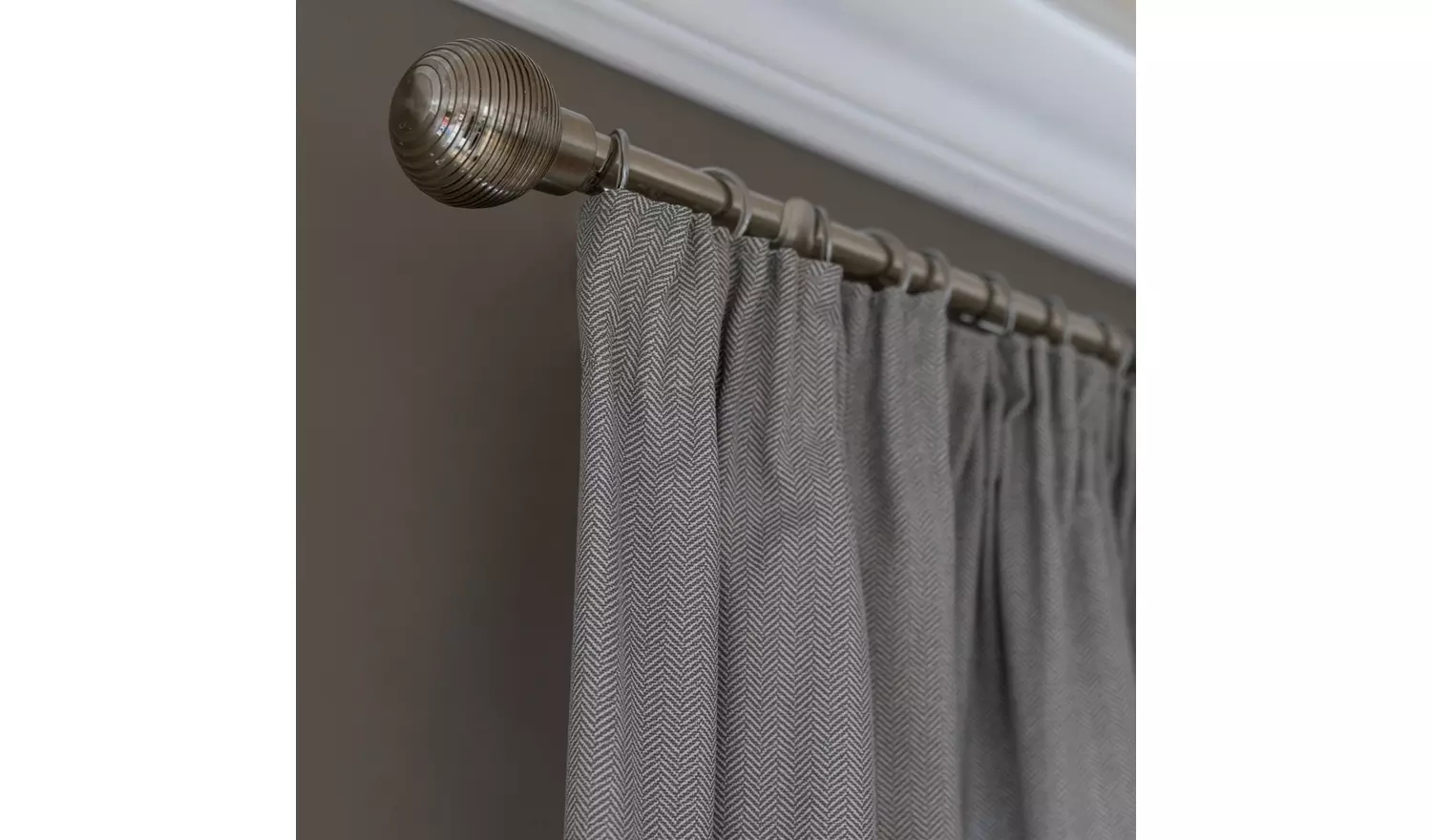 Habitat Herringbone Fully Lined Pencil Pleat Curtains - Grey