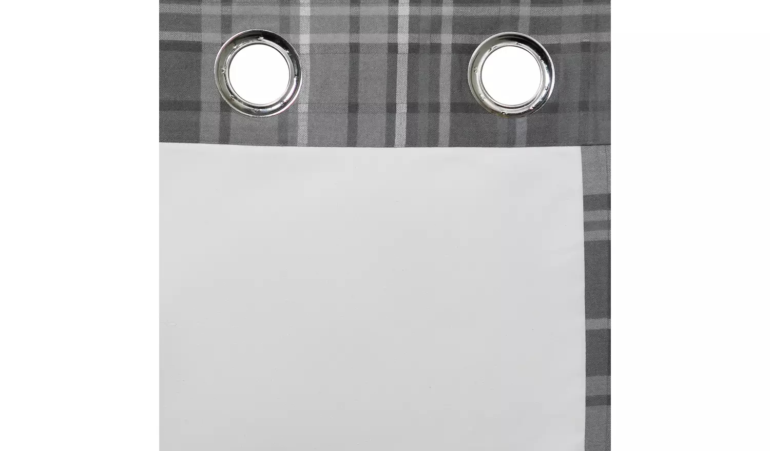 Habitat Traditional Check Fully Lined Eyelet Curtains - Grey