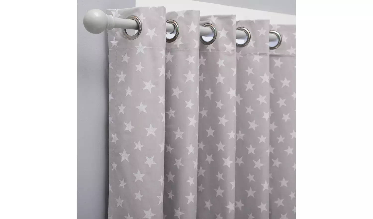 Habitat Kids Star Blackout Eyelet Curtain - Grey