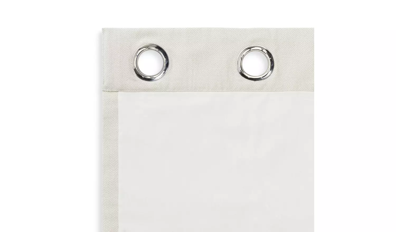 Habitat Herringbone Fully Lined Eyelet Curtains - Cream