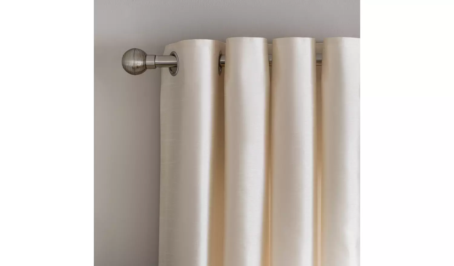 Habitat Faux Silk Fully Lined Eyelet Curtains - Champagne