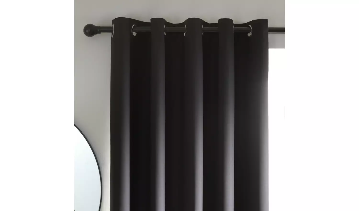 Habitat Plain Blackout Eyelet Curtains - Black