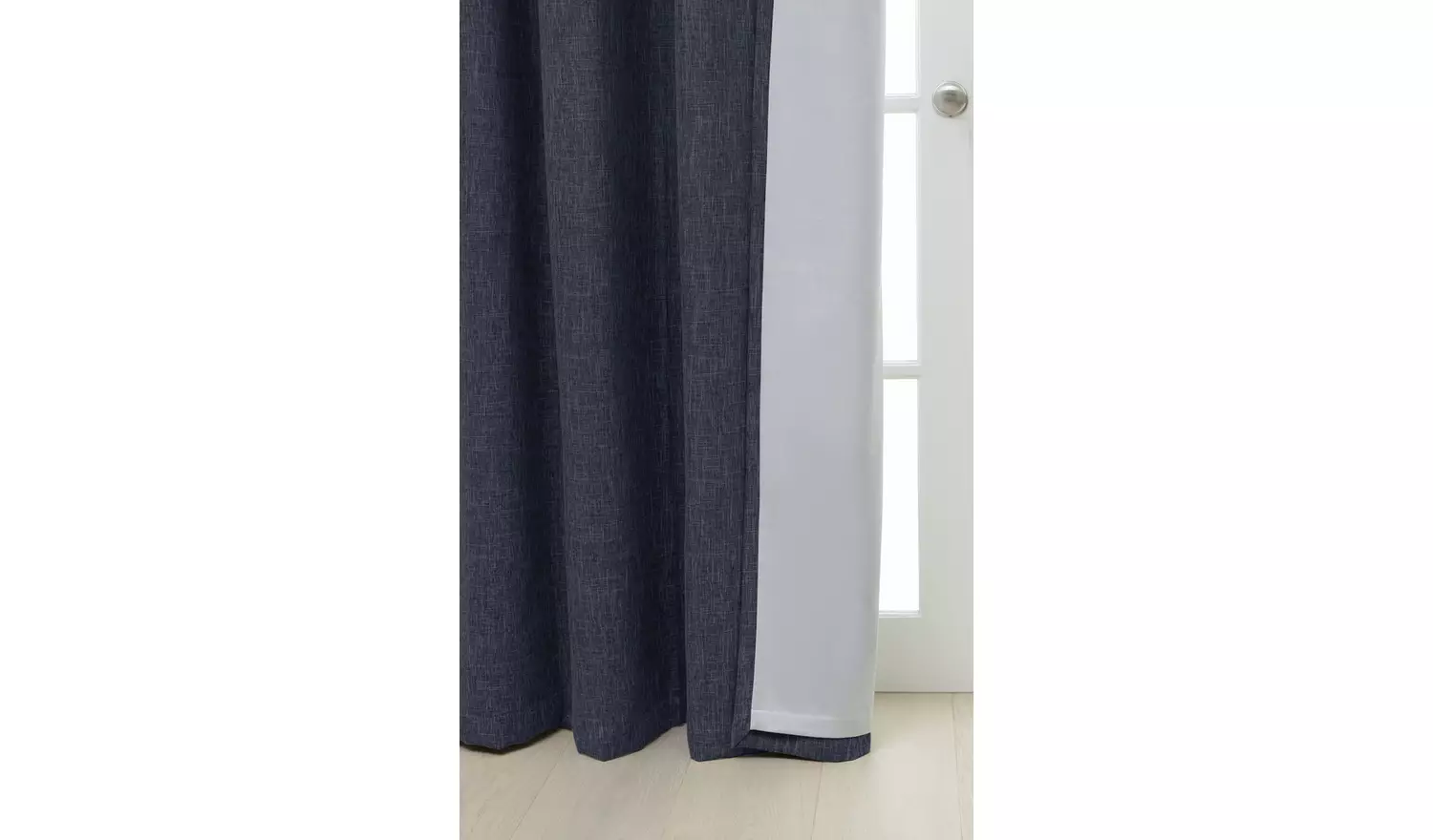 Habitat Blackout Plain Fully Lined Eyelet Curtains - Navy