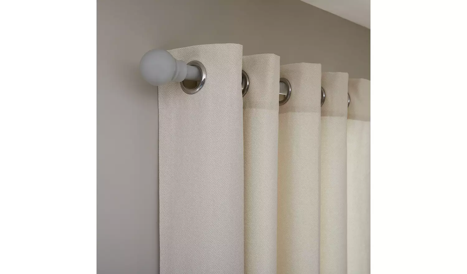 Argos Home Herringbone Fully Lined Eyelet Curtains - Cream