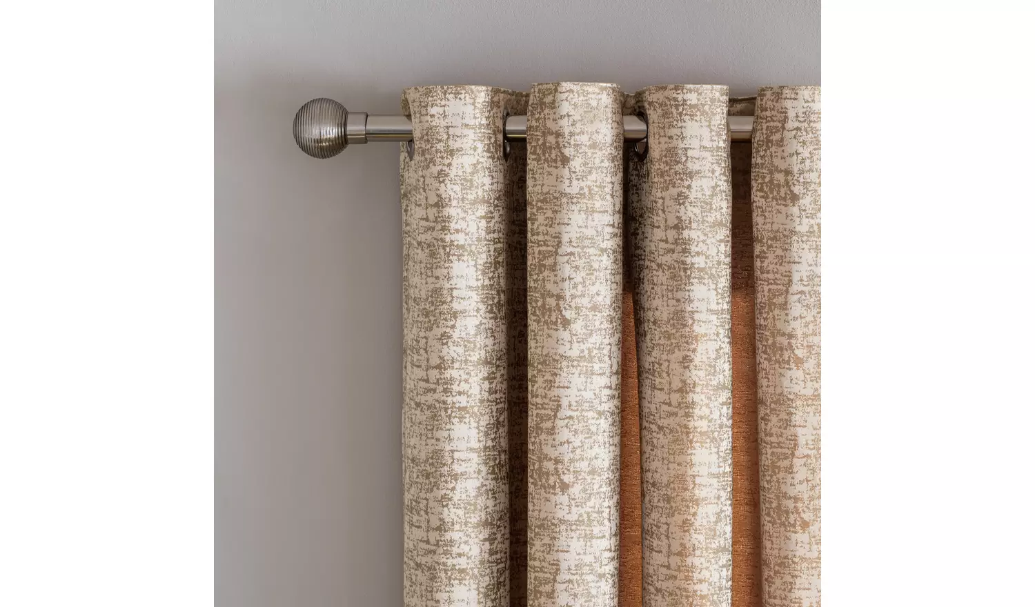 Argos Home Jaquard Fully Lined Eyelet Curtains - Cream