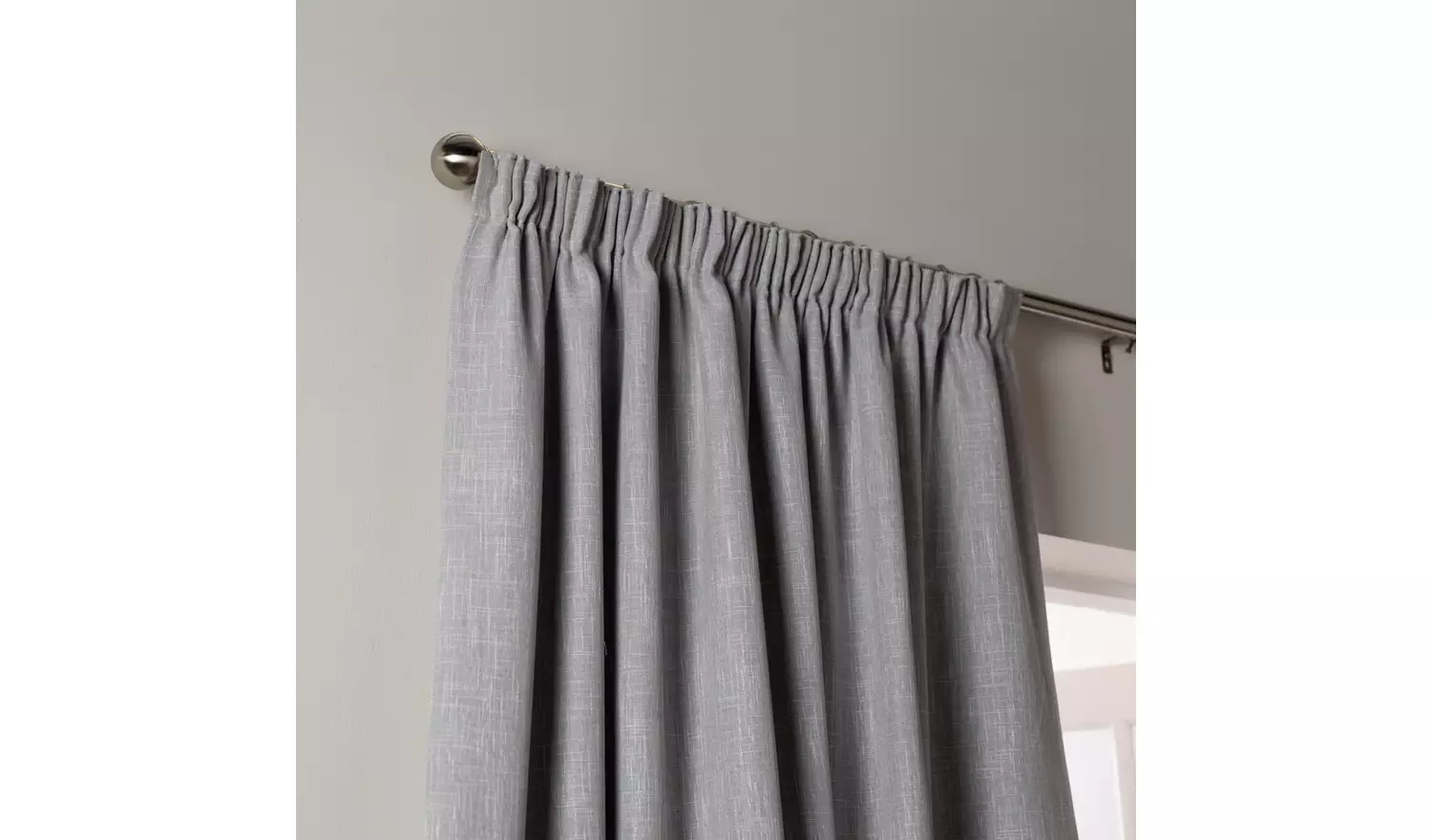 Habitat Blackout Plain Pencil Pleat Curtains - Dove Grey