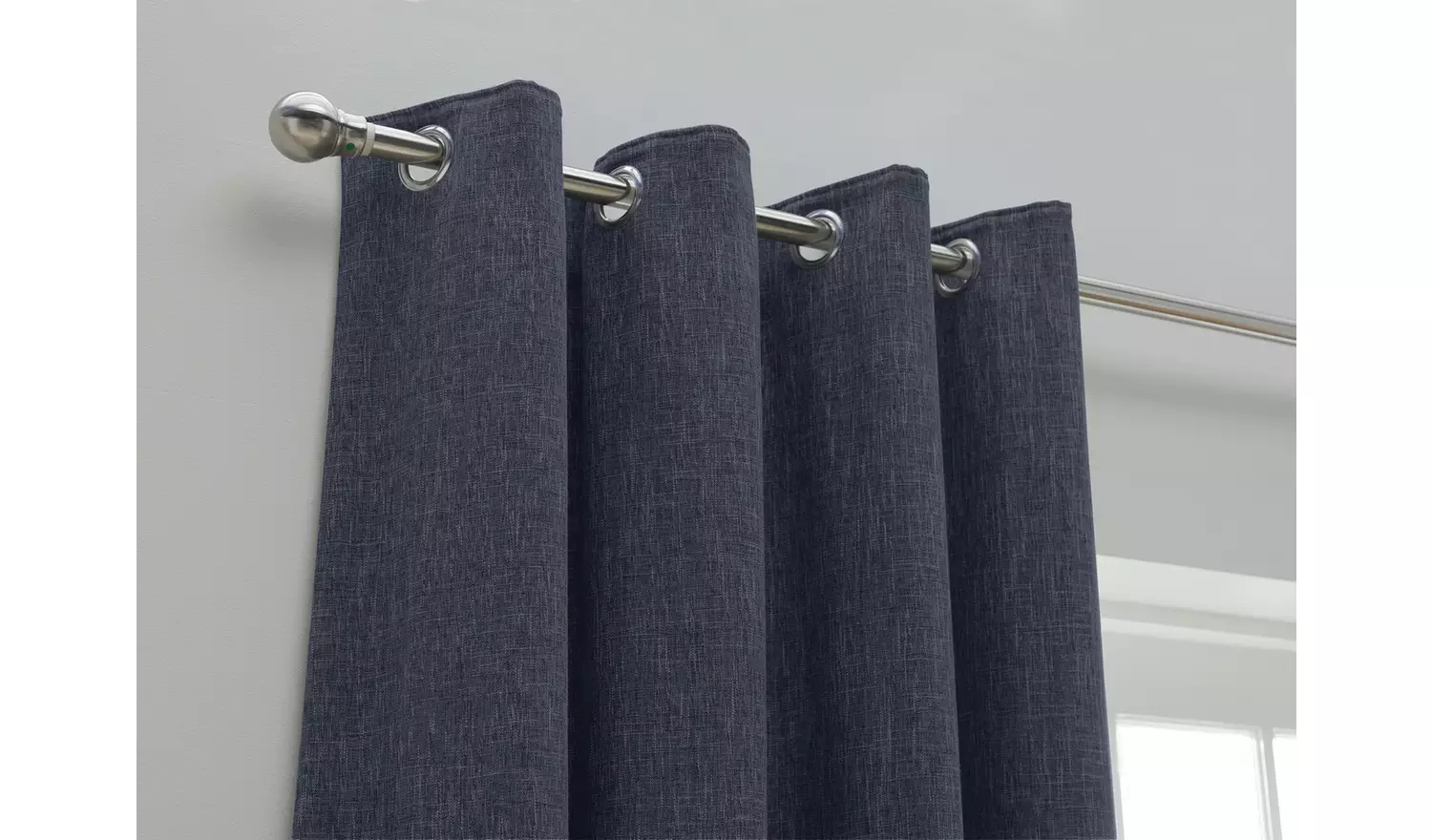 Habitat Blackout Plain Fully Lined Eyelet Curtains - Navy