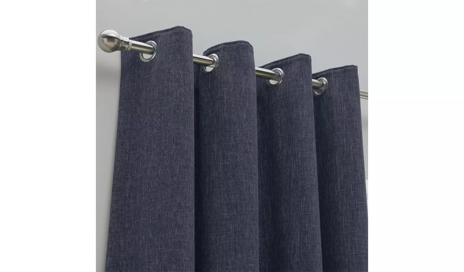 Habitat Blackout Plain Fully Lined Eyelet Curtains - Navy