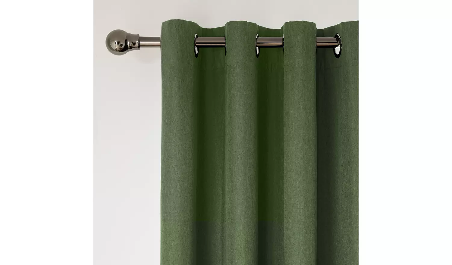 Home Essentials Plain Blackout Eyelet Curtains - Green
