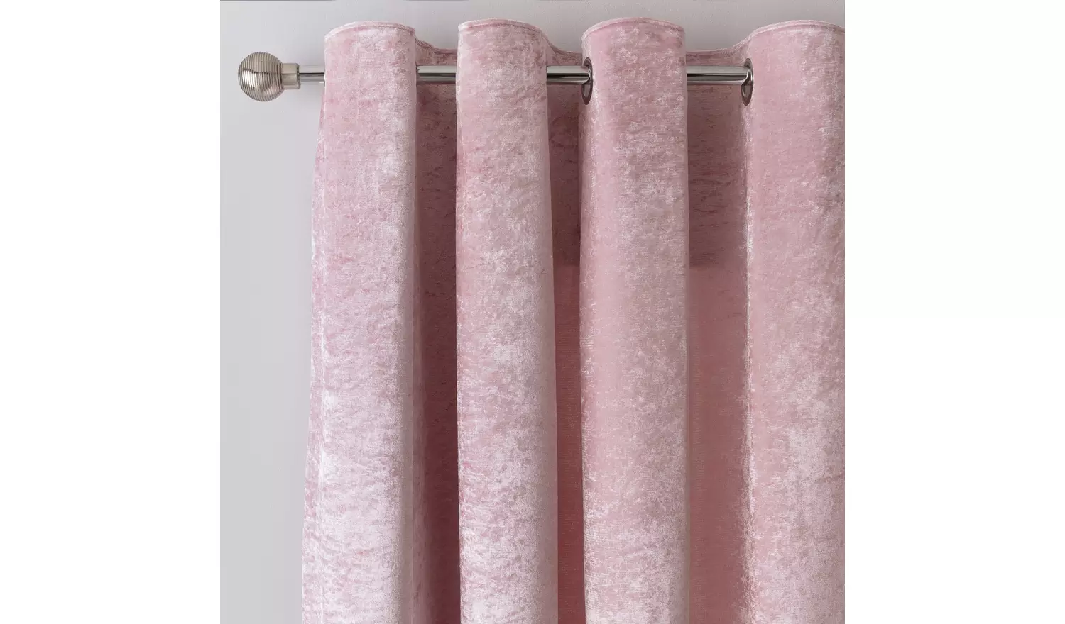 Argos Home Crushed Velvet Fully Lined Eyelet Curtains -Blush