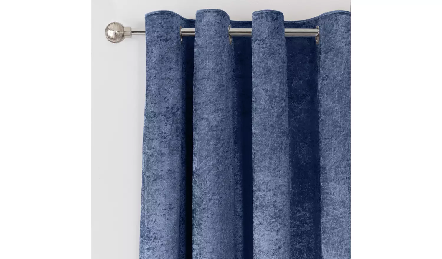 Argos Home Crushed Velvet Lined Eyelet Curtains - Navy