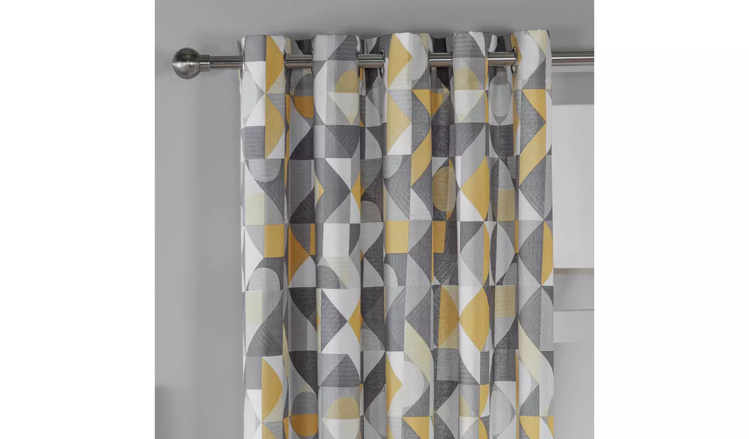 Habitat Loft Living Geo Fully Lined Eyelet Curtains -Neutral