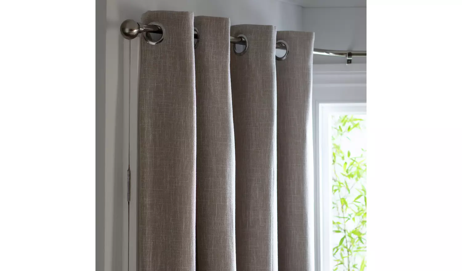 Habitat Linen Look Blackout Thermal Eyelet Curtains -Oatmeal