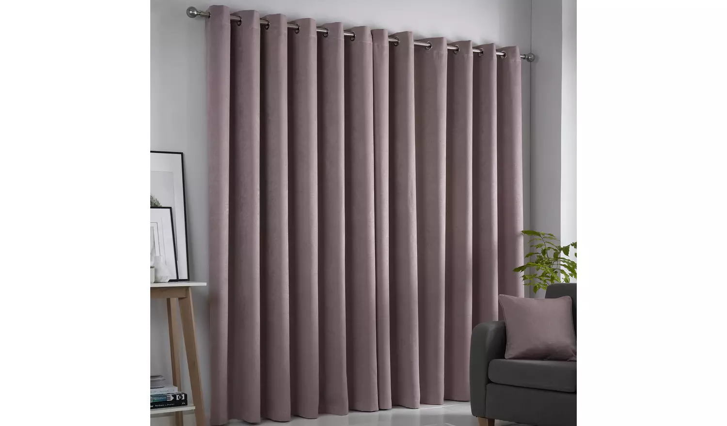 Fusion Strata Dim Out Woven Eyelet Curtains - Blush Pink